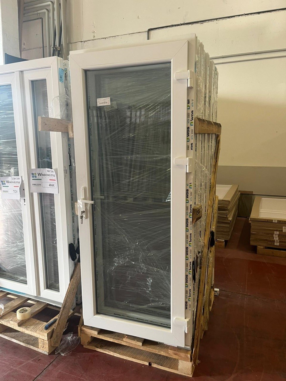Portoncino d’ingresso in PVC vetrata 90x210cm - bianco