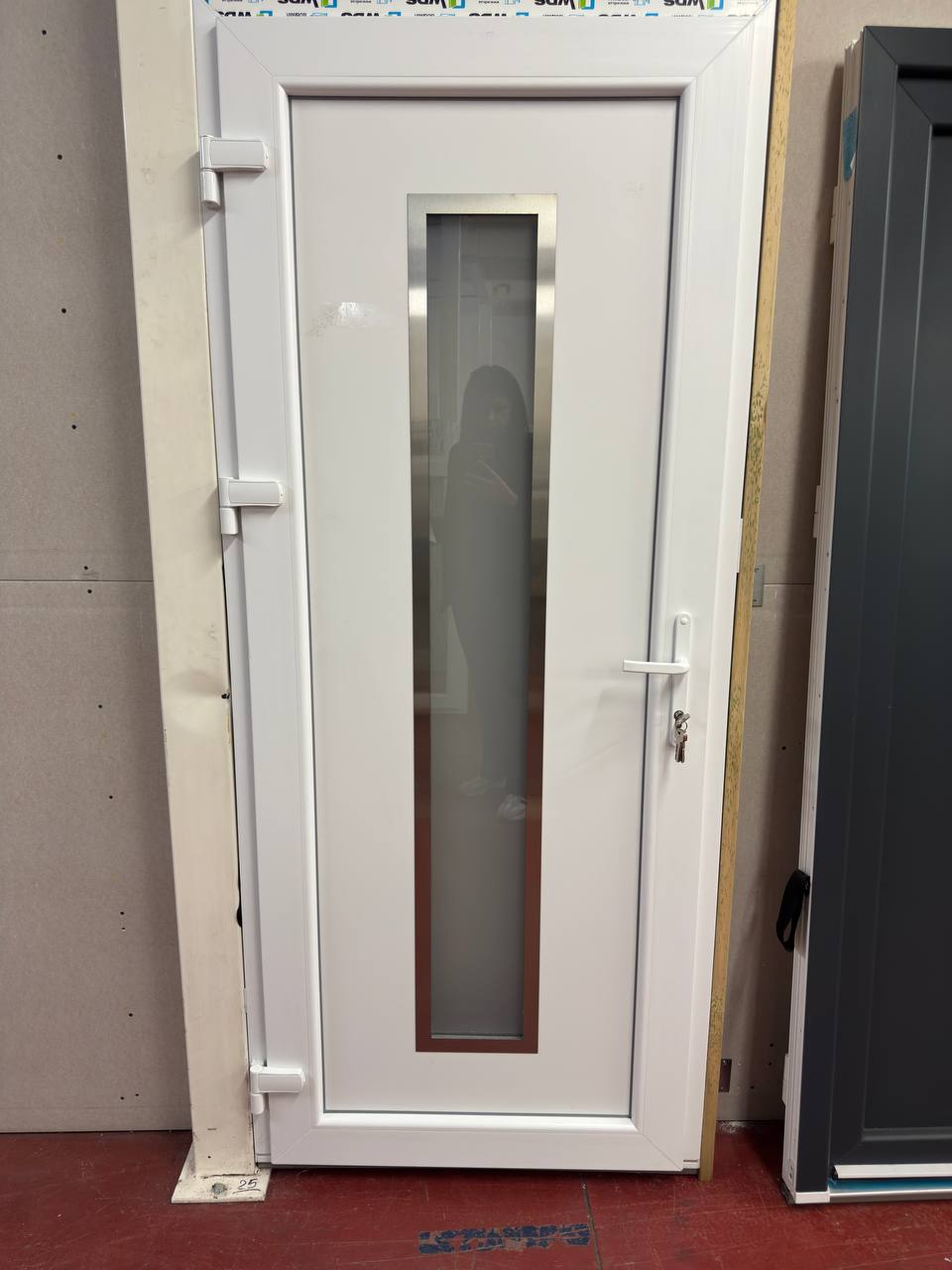 Portoncino d’ingresso in PVC con molding 90x210cm - bianco