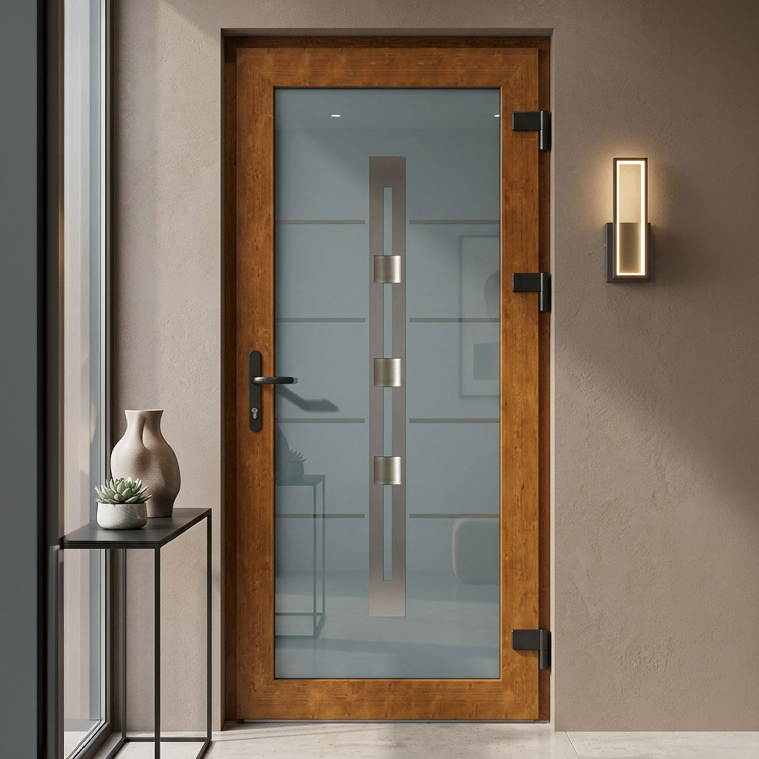 Portoncino d’ingresso in PVC 1452 - quercia dorata