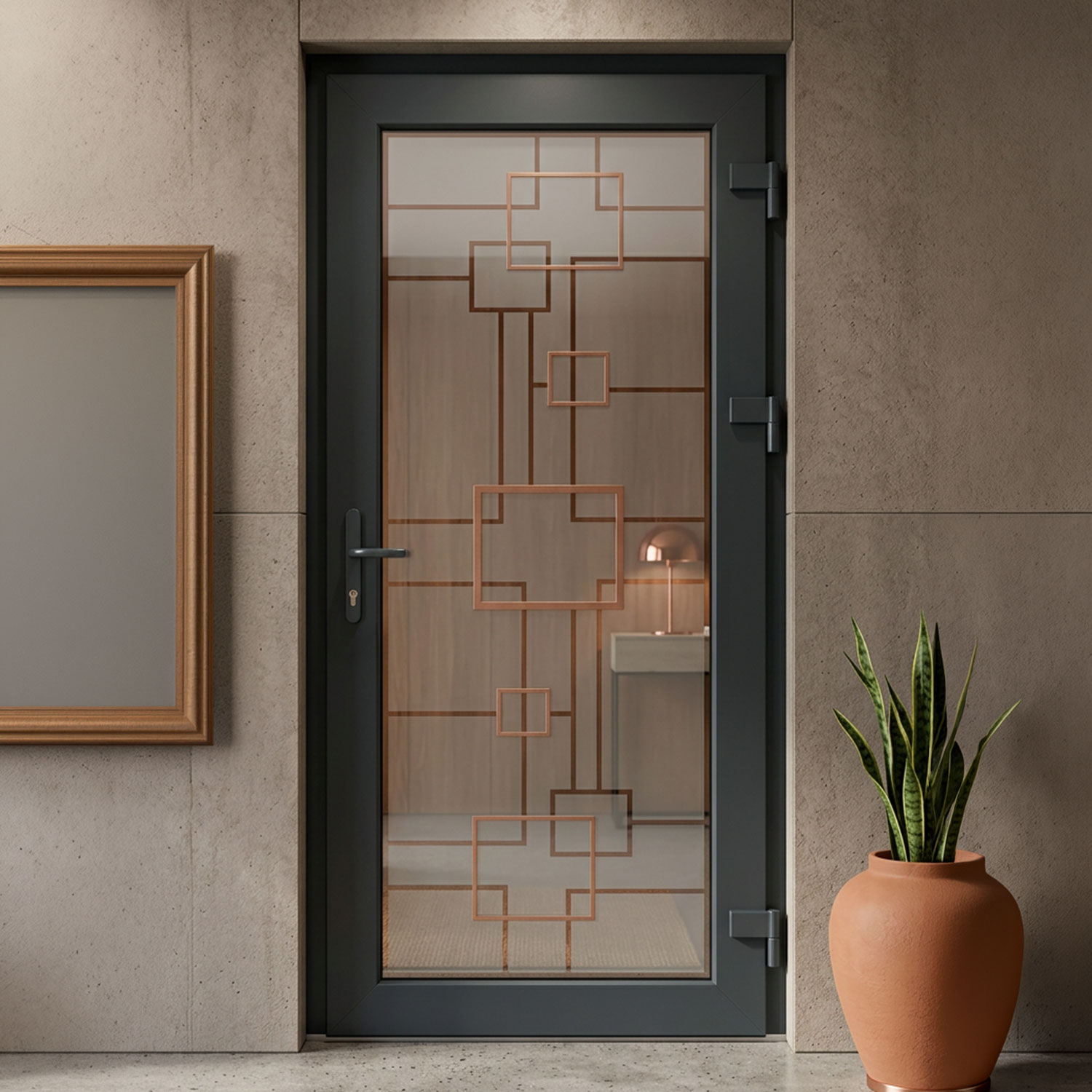 Portoncino d’ingresso in PVC 1454 - antracite